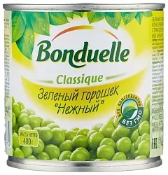 Горошек зелёный BONDUELLE (ч/в 245г) ж/б 400 г 