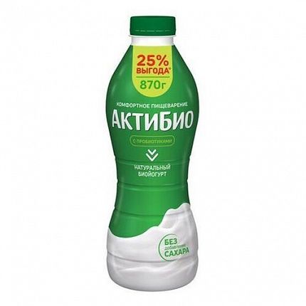 Биойогурт АКТИБИО 1,8 % обогащенный натуральный 870 г  купить с доставкой в Москве и Области