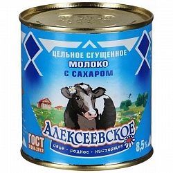 Продукт Молочный Сгущёнка Вареная с сахаром 4% АЛЕКСЕЕВСКОЕ ж/б 380 г