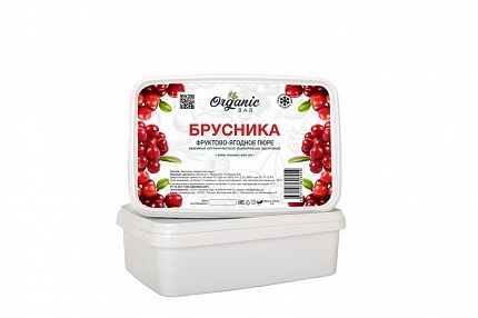 Пюре Брусника Organic bar 1 кг купить с доставкой в Москве и Области