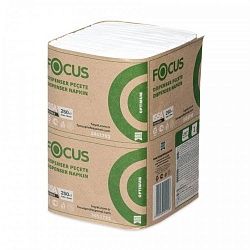 Салфетки Бумажные FOCUS 1-слойные 18х24 белые в настольный диспенсер (250 шт/уп)