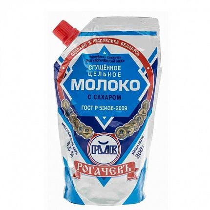Молоко "Рогачевъ" цельное сгущенное с сахаром 8,5% ДОЙ-ПАК 270гр. (24шт.) купить с доставкой в Москве и Области