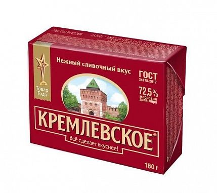 Масло Сливочное Кремлевское 180 г (СПРЕД) купить с доставкой в Москве и Области