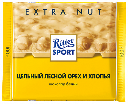 Шоколад RITTER SPORT белый целый орех/хлопья 100 г купить с доставкой в Москве и Области