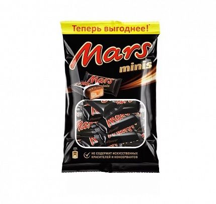 Шоколадный батончик Марс Минис 180 гр купить с доставкой в Москве и Области