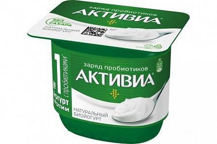 Йогурт АКТИБИО натуральный 130 г  купить с доставкой в Москве и Области