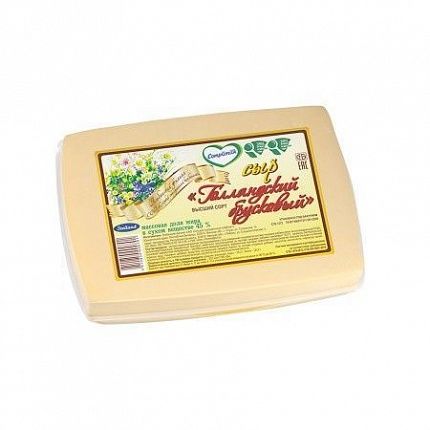 Сыр "Голландский брусковый" 45% Любань купить с доставкой в Москве и Области