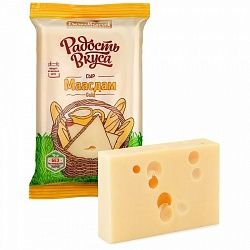 Сыр "Маасдам Gold", жир. 45% (фас.200г, 10шт/к, ламинат ЦВ./узк.) (Еланский СК, ТМ Радость вкуса)