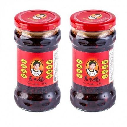 Соус на основе растительных масел из черных соевых бобов Lao Gan Ma 280 г купить с доставкой в Москве и Области