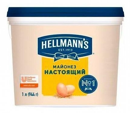 Майонез HELLMANN'S Настоящий ж.78% (ч/в 4,7кг) 5 л  купить с доставкой в Москве и Области