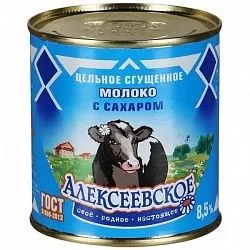 Продукт Молочный Сгущёнка Вареная с сахаром 4% АЛЕКСЕЕВСКОЕ ж/б 380 г