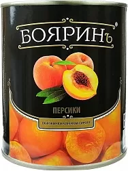 Персики в сиропе половинки БОЯРИНЪ ж/б 850 мл