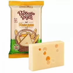 Сыр "Маасдам Gold", жир. 45% (фас.200г, 10шт/к, ламинат ЦВ./узк.) (Еланский СК, ТМ Радость вкуса)