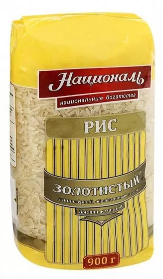 Рис Золотистый (Длинный Пропаренный) НАЦИОНАЛЬ 900 г  купить с доставкой в Москве и Области