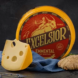 Сыр "Emmental", жир.45% (латекс, круг), (Семикаракорский СК, ТМ Excelsior)
