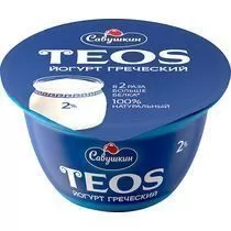 Йогурт Греческий САВУШКИН TEOS 2% Натуральный 140 г